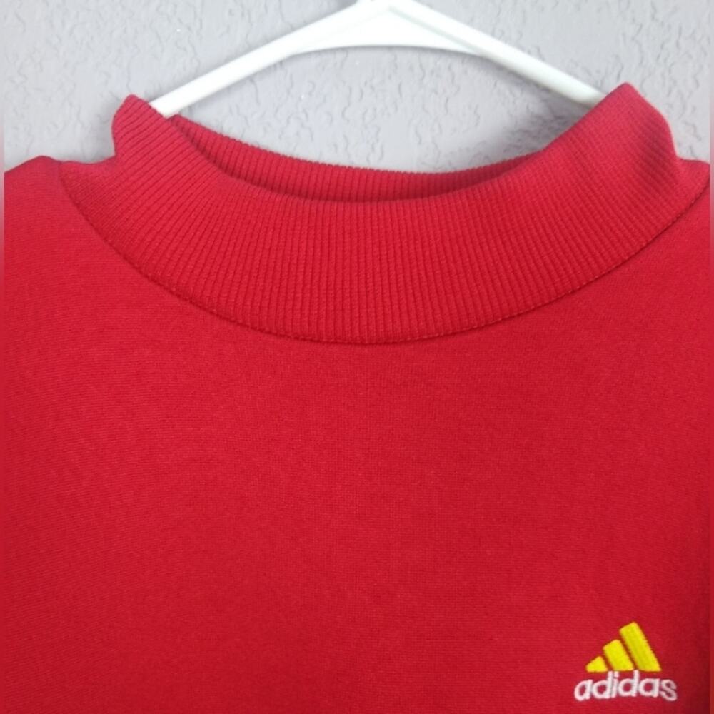 Vintage Adidas Logo Embroidered Mock Neck Sweatshirt Size Large - Picture 8 of 16